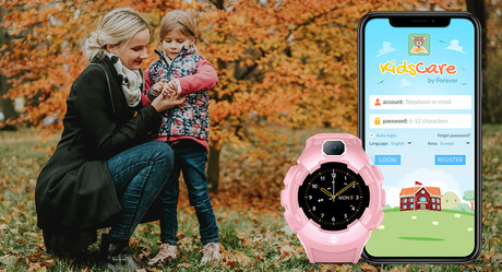 EOL - FOREVER otroška ura KW-400, WiFi, GPS, kamera, obvestila o klicih, smsih in aplikacijah, pedometer, roza