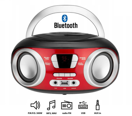 MANTA MM9210BT CHILLI PREMIUM - Boombox z Bluetooth/USB/Radio FM/AUX-in, 300W P.M.P.O