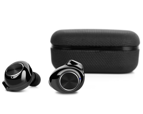 EOL - MANTA MTWS006 brezžične slušalke s polnilno enoto, Bluetooth 5.0, TWS, do 20ur, Noise Reduction, IPX5, Touch, LCD prikaz, črne