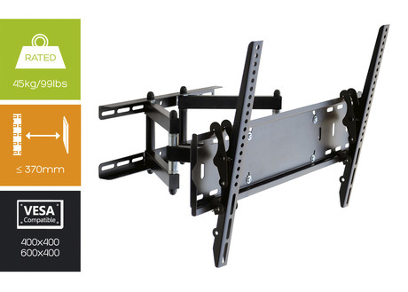 Nosilec- roka za TV OMEGA OUTV600FM, Full Motion, 32"-80", Vesa do 600x400, do 45kg, naklon od -2° do 12°, gibljivost za 180°