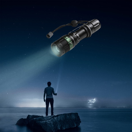 PLATINET prenosna LED svetilka (Flashlight) PAFZ3W, Alu, ZOOM, CLIP vrvica