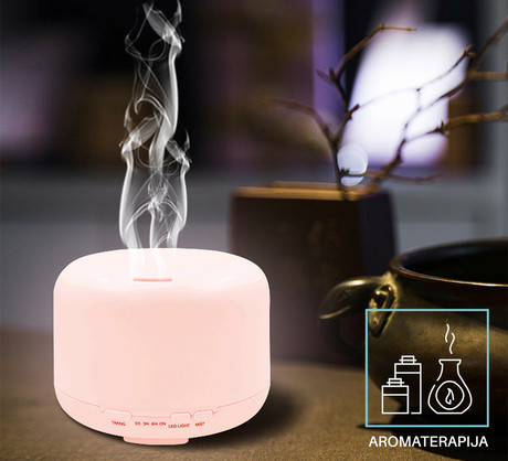 Platinet PDLAD12 vlažilec zraka in razpršilec eteričnih olj ULTRASONIC (Aromatherapy + home SPA) + LED ambientna osvetlitev v 6. barvah, bele barve