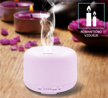 Platinet PDLAD12 vlažilec zraka in razpršilec eteričnih olj ULTRASONIC (Aromatherapy + home SPA) + LED ambientna osvetlitev v 6. barvah, bele barve