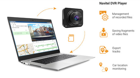 Avto kamera NAVITEL R300 GPS, Full HD, 2" zaslon, Night Vision, GPS, 140° snemalni kot, G-senzor, aplikacija