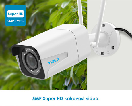 EOL - Kamera Reolink RLC-511W, zunanja/notranja, brezžična WiFi, 5MP Super HD, 4x Optični Zoom, nočno snemanje, senzor gibanja, vgrajen mikrofon, IP66, upravljanje na daljavo