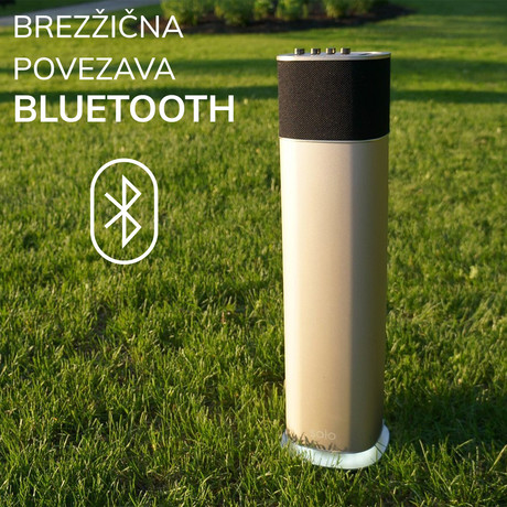 Prenosni Bluetooth HiFi zvočnik STUDIO19 SOLO E500X-EQ, Equalizer, 200W RMS, vgrajena baterija, patentiran BASS sistem, TWS, 360° zvok, zlat