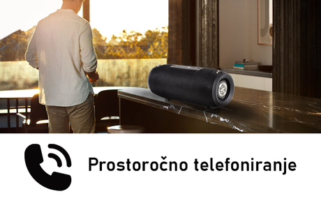 MANTA SPK15GO Bluetooth zvočnik + woofer, BT5.0/USB/MicroSD/Radio FM/AUX-in, 20W, IPX4, do 8 ur predvajanja, črn