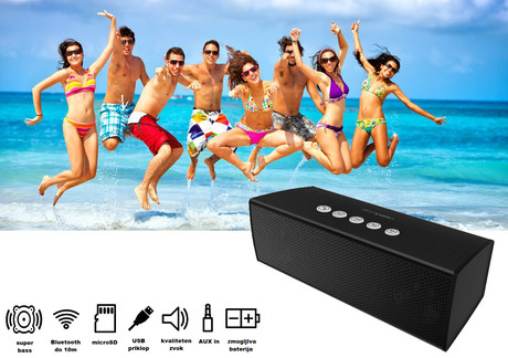 EOL - MANTA SPK440 Bluetooth zvočnik + woofer, BT/MicroSD/Radio FM/AUX-in črn