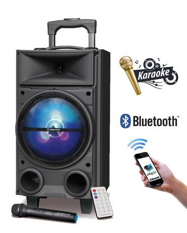 EOL - MANTA SPK5000 PRO, Karaoke zvočni sistem, prenosni/voziček, vgrajena baterija, BLUETOOTH/USB/MP3/SD/RADIO FM, Disco LED lučke, 4.000W P.M.P.O
