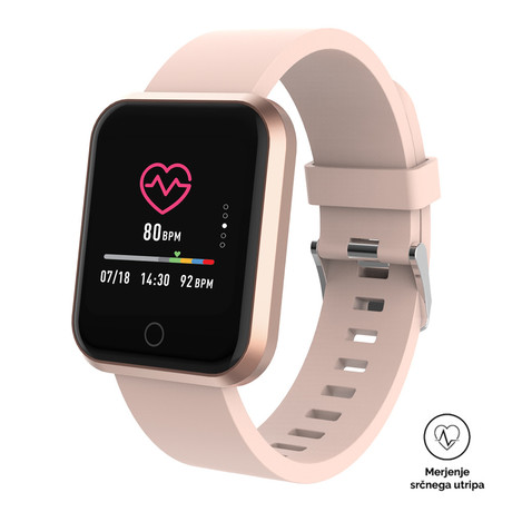 EOL - FOREVER pametna ura FOREVIGO SW300, Bluetooth, aplikacija, vodoodporna IP67 + darilo dodaten pas, Rose Gold