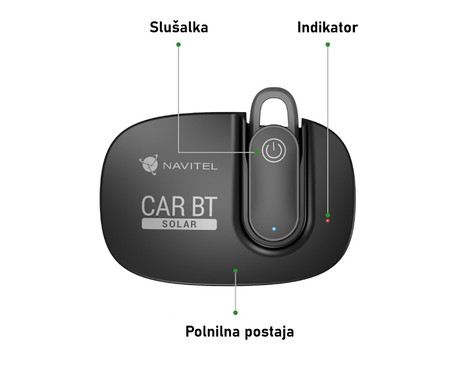 NAVITEL SOLAR BT, multifunkcijske BT slušalke, solarno ali USB napajanje, magnetno stojalo,