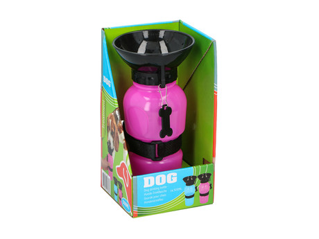 EOL - Prenosna flaška za pse, 2v1, flaška + skodelica, 500ml, roza