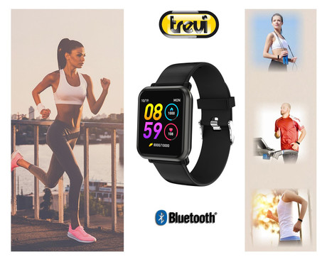 EOL - TREVI Športna ura/zapestnica T-FIT 210, Bluetooth, srčni utrip, pritisk, kisik, športne aktivnosti, klici/SMS/socialna omrežja, črna