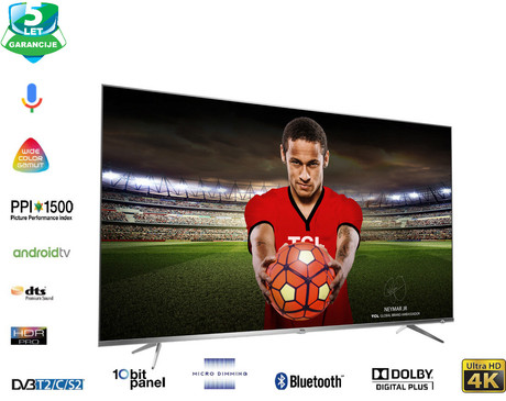 EOL - LED TV TCL 55" (diagonala 140cm) 55DP660, 4K UHD, Android, Smart, WiFi, 1500Hz, HDR Pro, 10bit, Wide Color Gamut, Ultra tanko ohišje