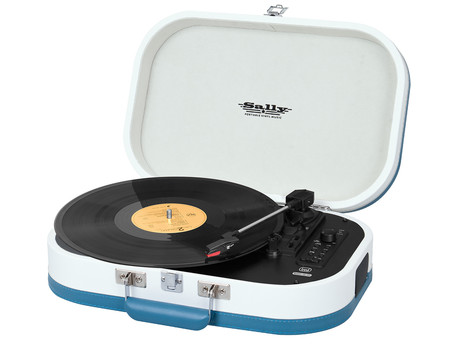 TREVI TT 1020 SALLY BT Prenosni gramofon s tehnologijo Bluetooth, USB, AUX-IN, RCA, belo-turkizen