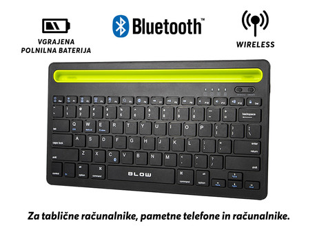 Univerzalna BLUETOOTH tipkovnica za tablične računalnike, pametne telefone ali PC, BLOW BK105, vgrajena baterija, do 10m