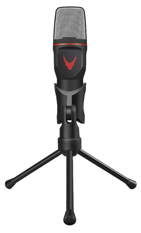 EOL - Platinet VARR VGMM vrhunski namizni mikrofon, za GAMING ali SPLETNO KOMUNIKACIJO, trinožno stojalo s prilagodljivim naklonom, 1.8m rdeč kabel