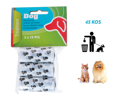 EOL - Vrečke za iztrebke, 45 vrečk, bela