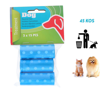 EOL - rečke za iztrebke, 45 vrečk, modra