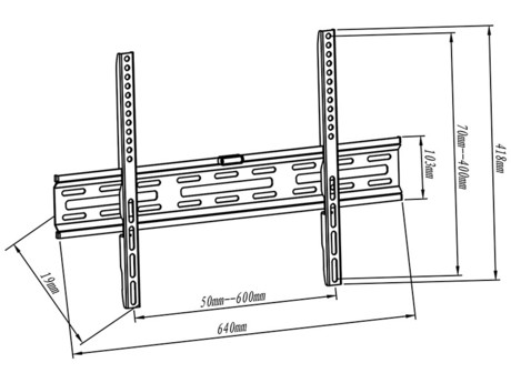 EOL - Nosilec za TV BLOW 76-857, 32''-65'', fiksen, libela ultra tanek 19mm, do 45kg, črn