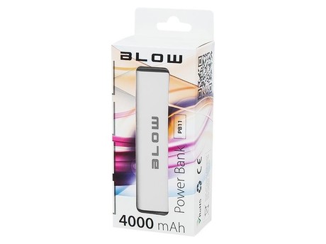 EOL - Power bank BLOW PB11, 4.000mAh, Belo/Siva, moderen design