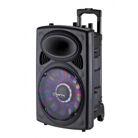EOL - MANTA SPK5004 OGRE, Karaoke zvočni sistem, prenosni/voziček, vgrajena baterija, BLUETOOTH/USB/MP3/SD/RADIO FM, Disco LED lučke, 2.500W P.M.P.O, 40W RMS