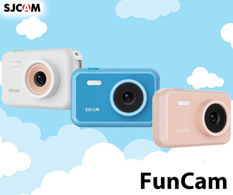 SJCAM FUNCAM otroški fotoaparat / kamera, 1080p Full HD, 12MP, 2" zaslon, polnilna baterija, mikrofon, zvočnik, časovni zamik, časovnik / timer, igre, bela