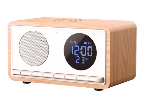 MANTA RDI912 RIMINI radijski sprejemnik / ura / budilka / brezžični polnilec, 5v1, FM Radio, Bluetooth 5.1, polnilna baterija, microSD / AUX / USB Type-C, bel (Arctic White)