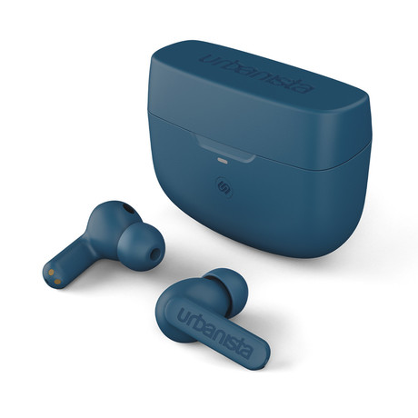 URBANISTA ATLANTA brezžične slušalke, Bluetooth® 5.2, TWS, ANC, do 34 ur predvajanja, upravljanje na dotik, IPX4 vodoodpornost, USB Type-C, modre (Steel Blue)