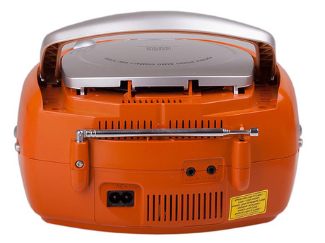 EOL - TREVI CD 512 Boombox radijski in CD predvajalnik, FM Radio, AUX, LCD zaslon, antena, oranžen