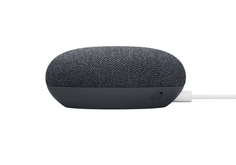 Google Nest Mini 2nd Gen pametni zvočnik, Bluetooth 5.0, WiFi, Google Assistant + Home, glasovni pomočnik, glasovno upravljanje, 3x mikrofon, siv (Charcoal)