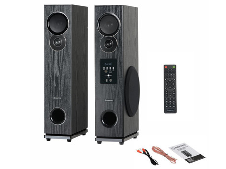 MANTA SPK0801X160D TALOS Hi-Fi zvočni sistem, KARAOKE, STEREO zvok, Bluetooth 5.0, HDMI ARC, FM Radio, USB / microSD / 2x MIC-in, + daljinski upravljalnik, lesen, črn