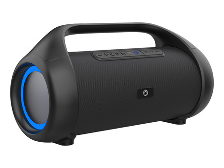 MANTA Boombox SPK310, Bluetooth 5.0, 90W RMS, TWS, polnilna baterija, RGB LED osvetlitev, IPX5 vodoodpornost, USB / AUX / MIC-in, Google Assistant & Siri, funkcija Power Bank, črn