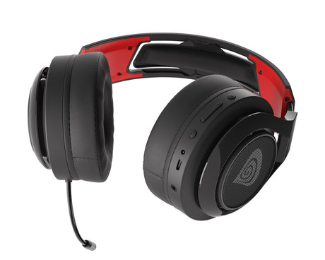GENESIS SELEN 400 brezžične gaming slušalke z mikrofonom, STEREO 2.0, polnilna baterija, USB, PC / PS4 / Nintendo Switch, črno-rdeče