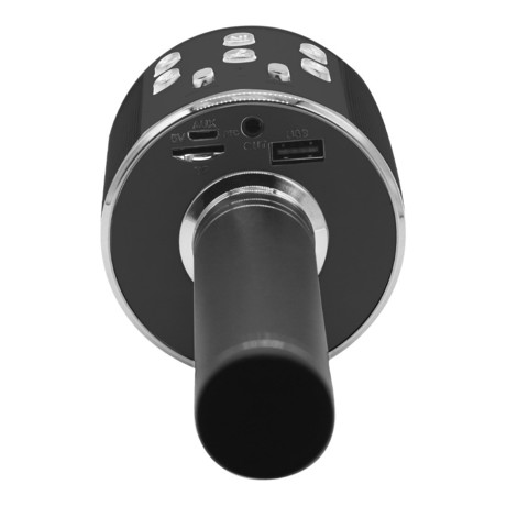EOL - MANTA MIC12 karaoke mikrofon + zvočnik, Bluetooth, USB, microSD, vgrajena baterija, črn
