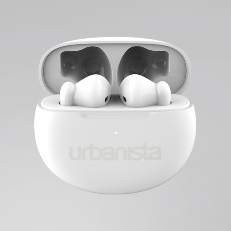 URBANISTA AUSTIN brezžične slušalke, Bluetooth® 5.3, TWS, do 20 ur predvajanja, upravljanje na dotik, IPX4 vodoodpornost, USB Type-C, bele (Pure White)