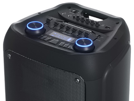 MANTA SPK1202B250 KRIOS prenosni KARAOKE zvočnik, Bluetooth, TWS, Equalizer, polnilna baterija, Super Bass, USB / microSD / AUX / MIC-in, + mikrofon, + daljinec, črn
