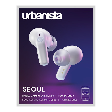 URBANISTA SEOUL brezžične slušalke, Bluetooth® 5.2, TWS, do 32 ur predvajanja, upravljanje na dotik, brezžično polnjenje, nizka zakasnitev, bele (Pearl White)