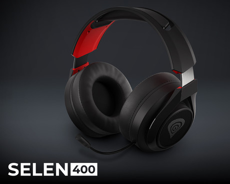 GENESIS SELEN 400 brezžične gaming slušalke z mikrofonom, STEREO 2.0, polnilna baterija, USB, PC / PS4 / Nintendo Switch, črno-rdeče