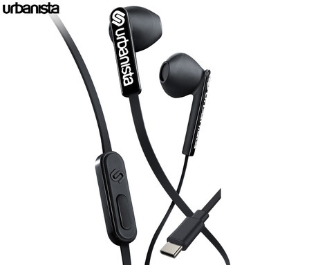 URBANISTA SAN FRANCISCO žične slušalke z mikrofonom, USB Type-C, hibridna ergonomska oblika, klicanje, Android / iOS / Windows, črne (Midnight Black)