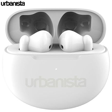 URBANISTA AUSTIN brezžične slušalke, Bluetooth® 5.3, TWS, do 20 ur predvajanja, upravljanje na dotik, IPX4 vodoodpornost, USB Type-C, bele (Pure White)