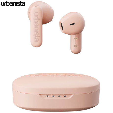 URBANISTA COPENHAGEN brezžične slušalke, Bluetooth® 5.2, TWS, do 32 ur predvajanja, upravljanje na dotik, IPX4 vodoodpornost, USB Type-C, roza (Dusty Pink)