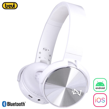 EOL - TREVI DJ 12E50 naglavne slušalke, Bluetooth 5.0, mikrofon, AUX-in, zložljive, bele