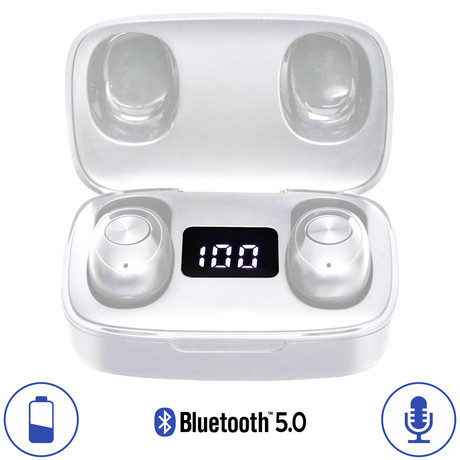 EOL - TREVI HMP 12E04 AIR mini Bluetooth 5.0 slušalke z mikrofonom, TWS, polnilna enota, touch kontrola, bele