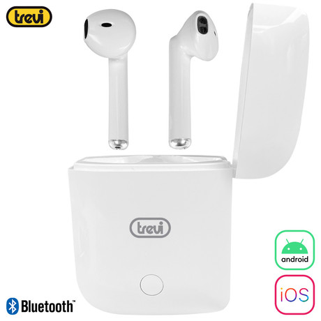 EOL - TREVI HMP 12E20 AIR mini Bluetooth 5.1 slušalke z mikrofonom, TWS, polnilna enota, touch kontrola, bele