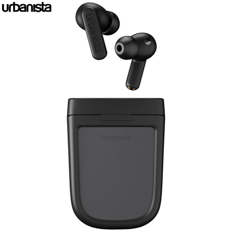 URBANISTA PHOENIX brezžične SOLARNE slušalke, Bluetooth® 5.2, TWS, solarno polnjenje, upravljanje na dotik, IPX4 vodoodpornost, USB Type-C, črne (Midnight Black)