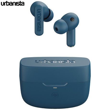 URBANISTA ATLANTA brezžične slušalke, Bluetooth® 5.2, TWS, ANC, do 34 ur predvajanja, upravljanje na dotik, IPX4 vodoodpornost, USB Type-C, modre (Steel Blue)