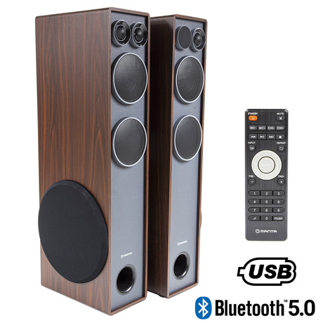 EOL - MANTA SPK720 Bluetooth 5.0 zvočni sistem, 2x zvočnik, 1000W P.M.P.O. (100W pravi RMS), BT/FM Radio/USB/MIC/HMDI/AUX/Optical, daljinec