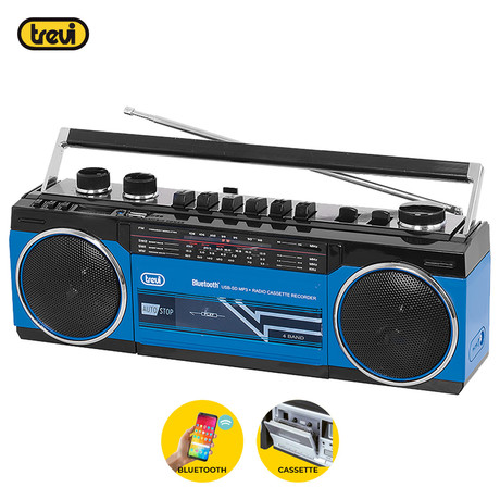 TREVI RR 501 BT Radijski kasetofon s tehnologijo Bluetooth, črno moder