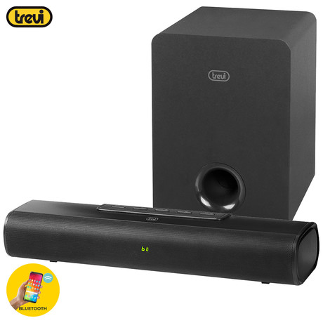 TREVI SB 8380 SW soundbar zvočnik + brezžični subwoofer, STEREO 2.1, 90W RMS, Bluetooth 5.0, USB / AUX / HDMI ARC / Optični vhod, LED zaslon, priložen daljinski upravljalnik, črn